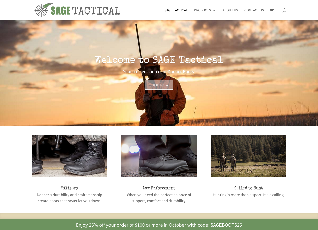 SAGE Tactical homepage 10-23-15